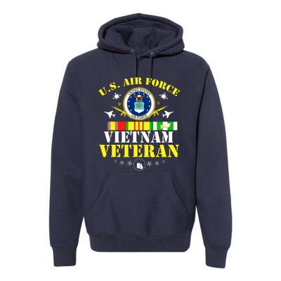 US Air Force Vietnam Veteran, USAF Veteran, USA Flag Gift Premium Hoodie