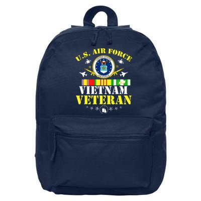 US Air Force Vietnam Veteran, USAF Veteran, USA Flag Gift 16 in Basic Backpack