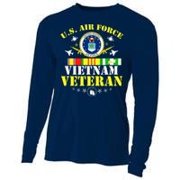 US Air Force Vietnam Veteran, USAF Veteran, USA Flag Gift Cooling Performance Long Sleeve Crew