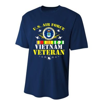 US Air Force Vietnam Veteran, USAF Veteran, USA Flag Gift Performance Sprint T-Shirt