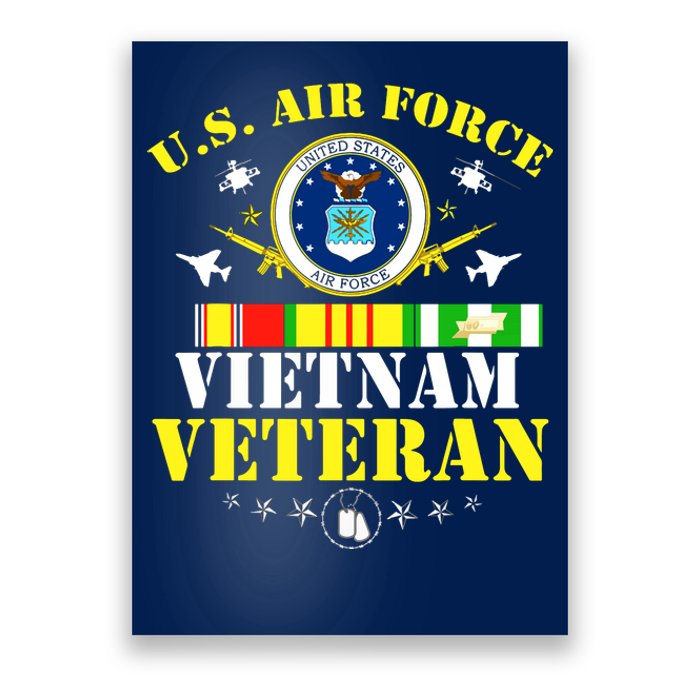 US Air Force Vietnam Veteran, USAF Veteran, USA Flag Gift Poster