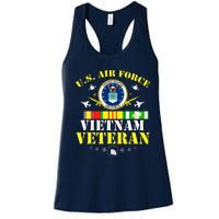 US Air Force Vietnam Veteran, USAF Veteran, USA Flag Gift Women's Racerback Tank