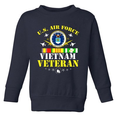 US Air Force Vietnam Veteran, USAF Veteran, USA Flag Gift Toddler Sweatshirt