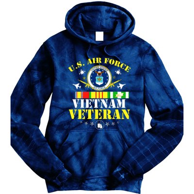 US Air Force Vietnam Veteran, USAF Veteran, USA Flag Gift Tie Dye Hoodie