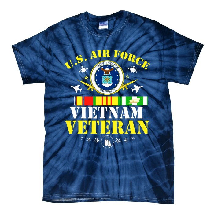 US Air Force Vietnam Veteran, USAF Veteran, USA Flag Gift Tie-Dye T-Shirt