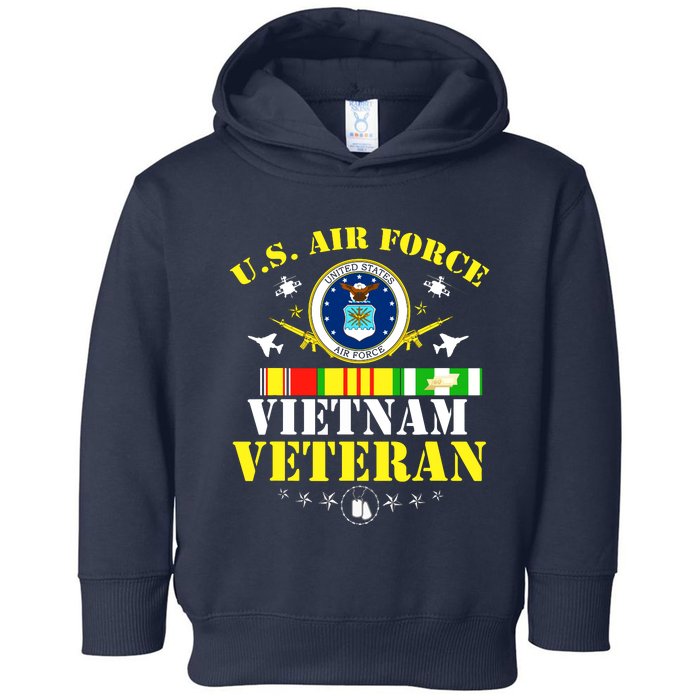 US Air Force Vietnam Veteran, USAF Veteran, USA Flag Gift Toddler Hoodie