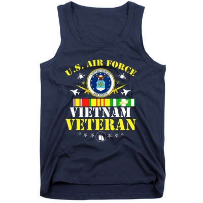 US Air Force Vietnam Veteran, USAF Veteran, USA Flag Gift Tank Top