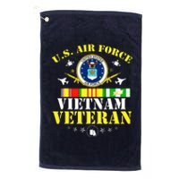 US Air Force Vietnam Veteran, USAF Veteran, USA Flag Gift Platinum Collection Golf Towel