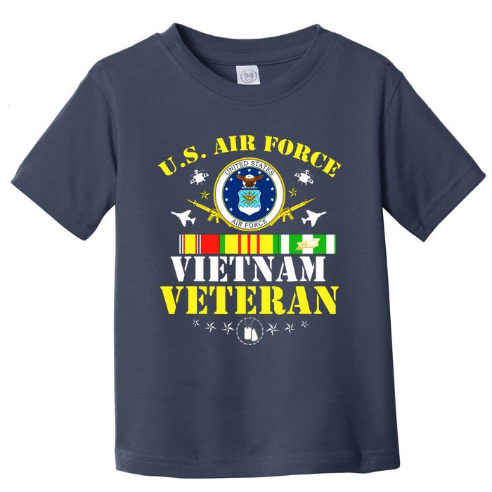 US Air Force Vietnam Veteran, USAF Veteran, USA Flag Gift Toddler T-Shirt