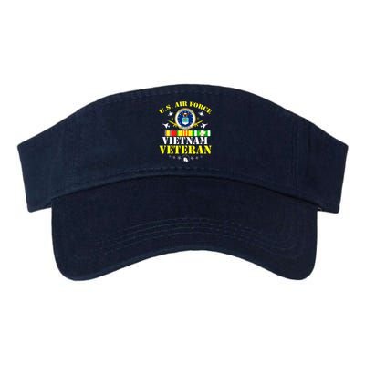 US Air Force Vietnam Veteran, USAF Veteran, USA Flag Gift Valucap Bio-Washed Visor