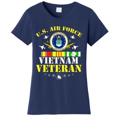 US Air Force Vietnam Veteran, USAF Veteran, USA Flag Gift Women's T-Shirt