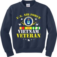 US Air Force Vietnam Veteran, USAF Veteran, USA Flag Gift Kids Sweatshirt