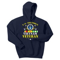 US Air Force Vietnam Veteran, USAF Veteran, USA Flag Gift Kids Hoodie