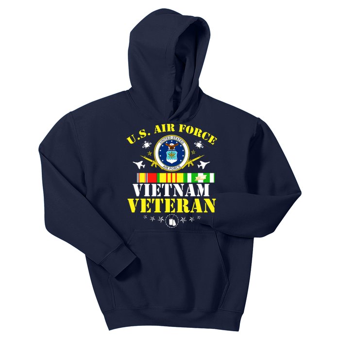 US Air Force Vietnam Veteran, USAF Veteran, USA Flag Gift Kids Hoodie