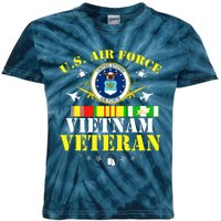 US Air Force Vietnam Veteran, USAF Veteran, USA Flag Gift Kids Tie-Dye T-Shirt