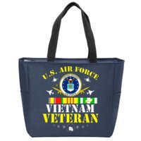 US Air Force Vietnam Veteran, USAF Veteran, USA Flag Gift Zip Tote Bag