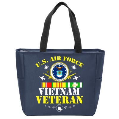 US Air Force Vietnam Veteran, USAF Veteran, USA Flag Gift Zip Tote Bag