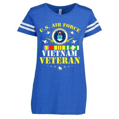 US Air Force Vietnam Veteran, USAF Veteran, USA Flag Gift Enza Ladies Jersey Football T-Shirt