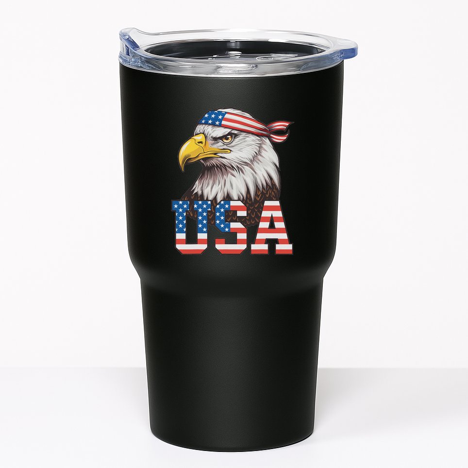 Usa American Flag Women Bald Eagle Patriotic Tumbler