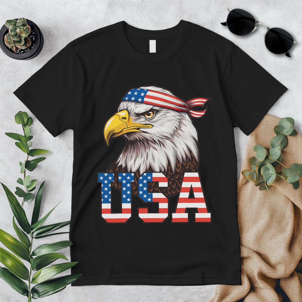 Usa American Flag Women Bald Eagle Patriotic Premium T-Shirt