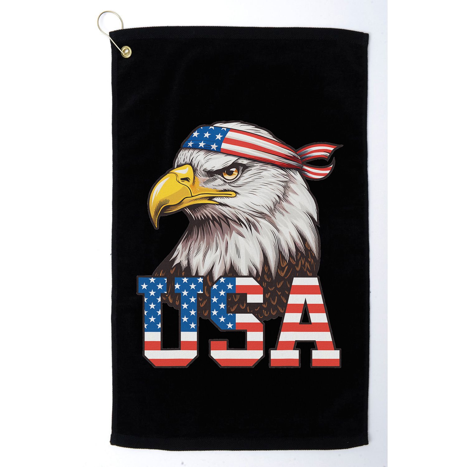 Usa American Flag Women Bald Eagle Patriotic Golf Towel