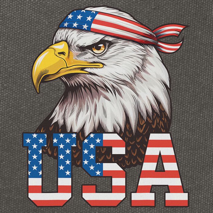 Usa American Flag Women Bald Eagle Patriotic Cotton Canvas Backpack