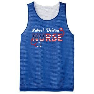 Usa American Flag Labor And Delivery Nurse Stethoscope L And D Gift Mesh Reversible Basketball Jersey Tank