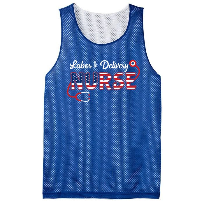 Usa American Flag Labor And Delivery Nurse Stethoscope L And D Gift Mesh Reversible Basketball Jersey Tank