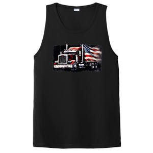 Us American Flag Semi Truck Driver Trucker PosiCharge Competitor Tank