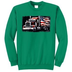 Us American Flag Semi Truck Driver Trucker Sweatshirt