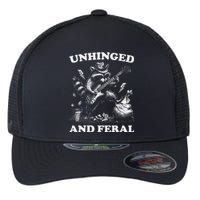 Unhinged And Feral Funny Raccoon Feral Summer Racoon Lover Flexfit Unipanel Trucker Cap