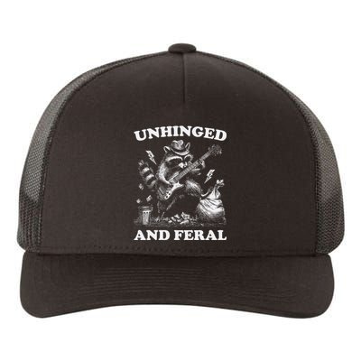 Unhinged And Feral Funny Raccoon Feral Summer Racoon Lover Yupoong Adult 5-Panel Trucker Hat