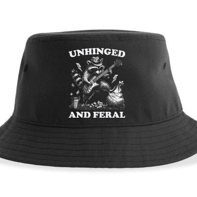 Unhinged And Feral Funny Raccoon Feral Summer Racoon Lover Sustainable Bucket Hat