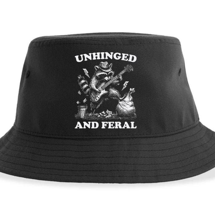 Unhinged And Feral Funny Raccoon Feral Summer Racoon Lover Sustainable Bucket Hat