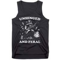 Unhinged And Feral Funny Raccoon Feral Summer Racoon Lover Tank Top