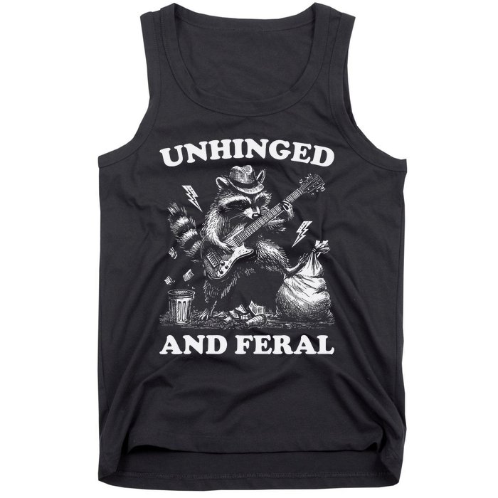 Unhinged And Feral Funny Raccoon Feral Summer Racoon Lover Tank Top