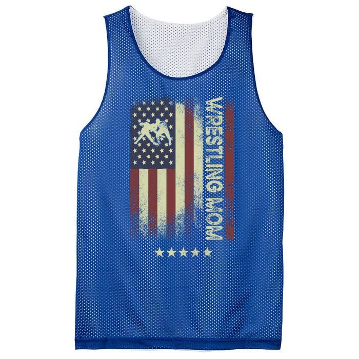 Usa American Flag Wrestling Mom Cute Gift Mesh Reversible Basketball Jersey Tank