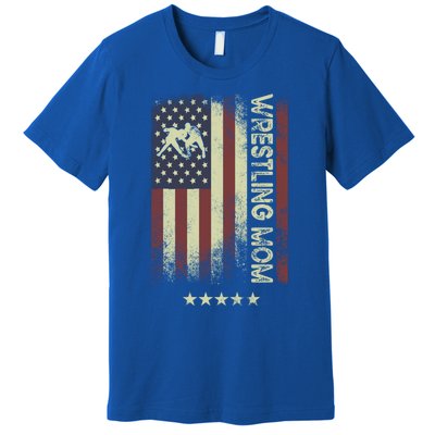 Usa American Flag Wrestling Mom Cute Gift Premium T-Shirt