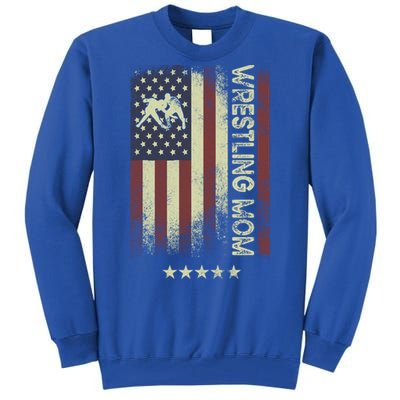 Usa American Flag Wrestling Mom Cute Gift Tall Sweatshirt