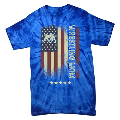 Usa American Flag Wrestling Mom Cute Gift Tie-Dye T-Shirt