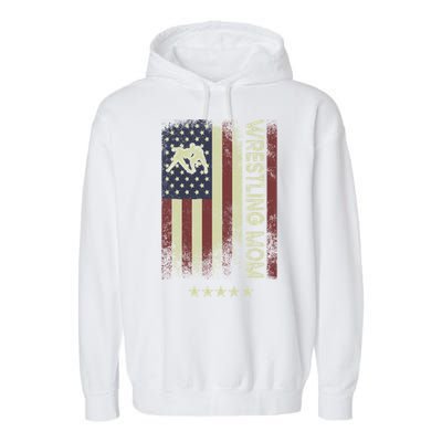 Usa American Flag Wrestling Mom Cute Gift Garment-Dyed Fleece Hoodie