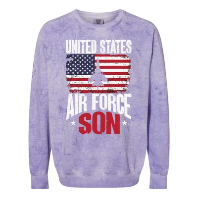 Us Air Force Veteran United Sates Air Force Son Cool Gift Colorblast Crewneck Sweatshirt