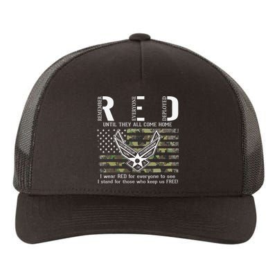 US Air Force Support RED Friday Remember Everyone Deployed Yupoong Adult 5-Panel Trucker Hat