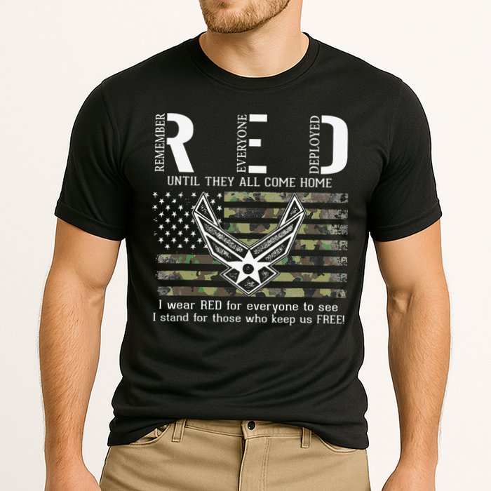 US Air Force Support RED Friday Remember Everyone Deployed Performance Shirt