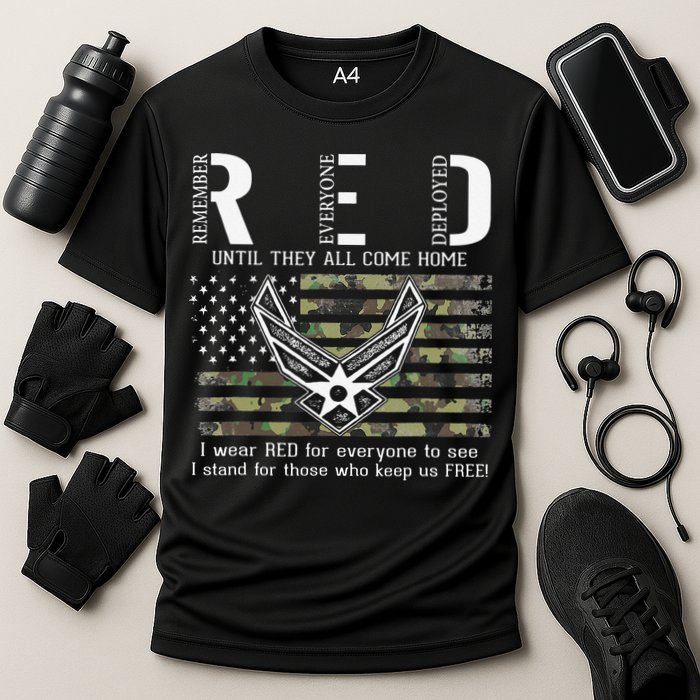 US Air Force Support RED Friday Remember Everyone Deployed Performance Shirt