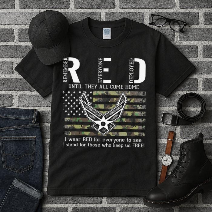 US Air Force Support RED Friday Remember Everyone Deployed Tall T-Shirt