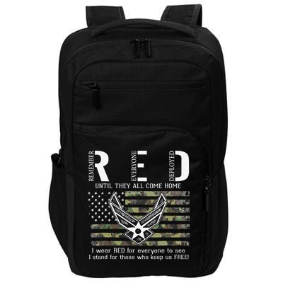 US Air Force Support RED Friday Remember Everyone Deployed Impact Tech Backpack