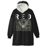 US Air Force Support RED Friday Remember Everyone Deployed Hooded Wearable Blanket