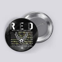 US Air Force Support RED Friday Remember Everyone Deployed Button