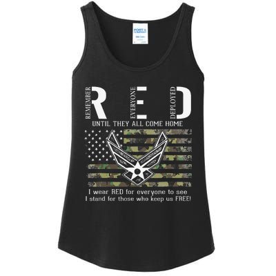 US Air Force Support RED Friday Remember Everyone Deployed Ladies Essential Tank